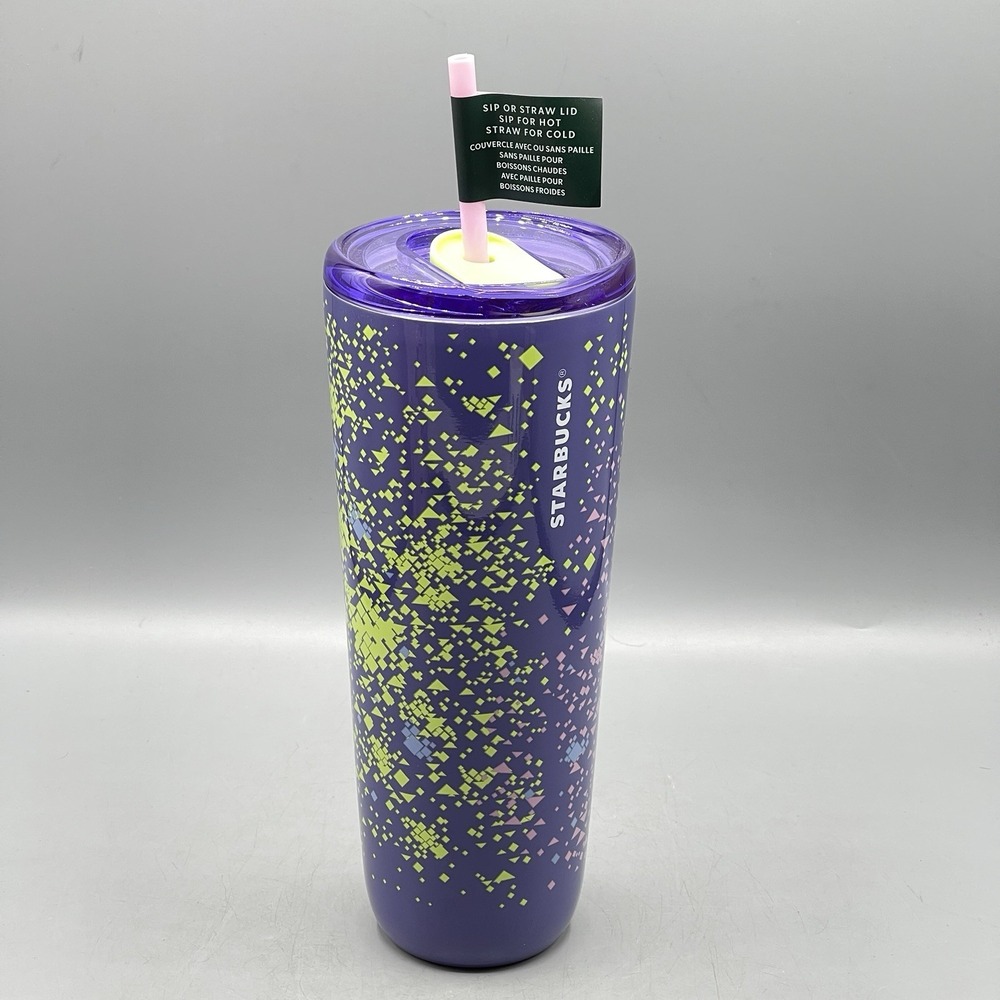 Starbucks Stainless Steel Tumbler Slide Sip or Straw 24oz Hot & Cold Purple 2025